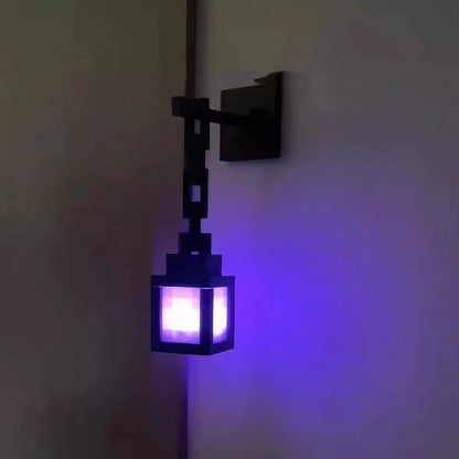MC 3D Printed Pixel Torch Lamp Night Light Game Peripheral Ambient Lamp Creative Toy Mini Handheld Lantern Gamer Room Decor Gift