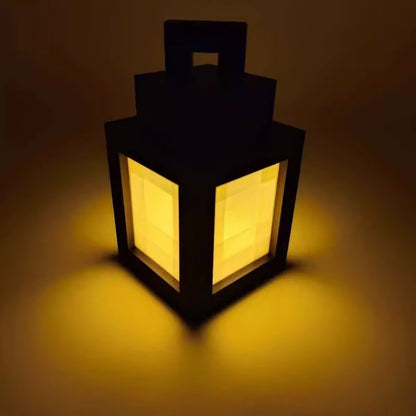 MC 3D Printed Pixel Torch Lamp Night Light Game Peripheral Ambient Lamp Creative Toy Mini Handheld Lantern Gamer Room Decor Gift
