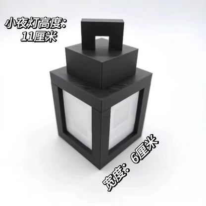 MC 3D Printed Pixel Torch Lamp Night Light Game Peripheral Ambient Lamp Creative Toy Mini Handheld Lantern Gamer Room Decor Gift