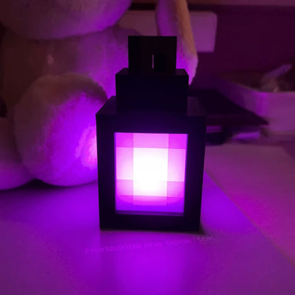 MC 3D Printed Pixel Torch Lamp Night Light Game Peripheral Ambient Lamp Creative Toy Mini Handheld Lantern Gamer Room Decor Gift
